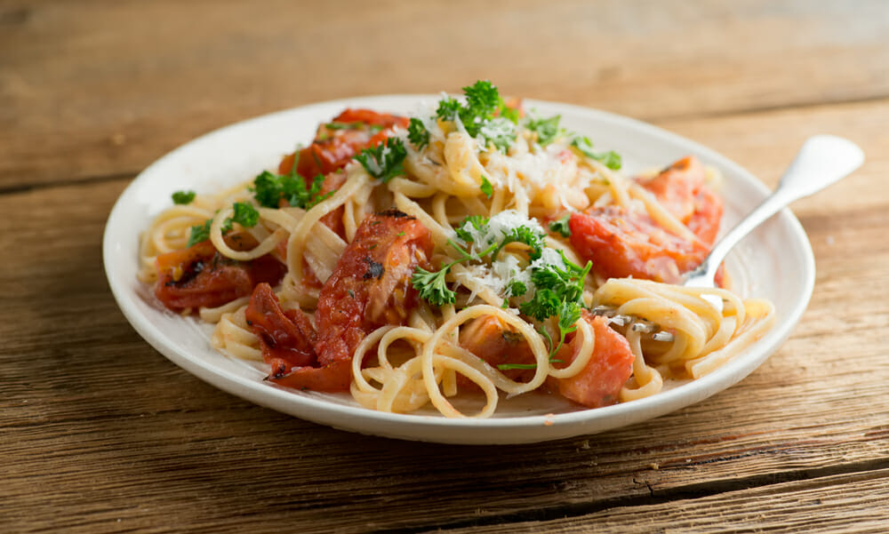pasta with grilled tomato sauce