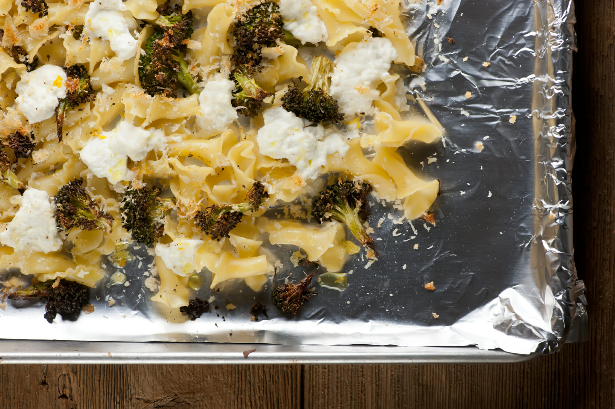 sheet pan broccoli ricotta pasta