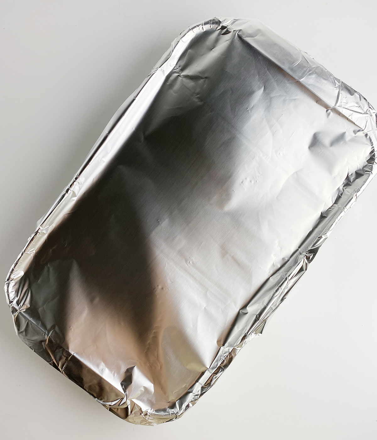 Foil covered casserole dish.