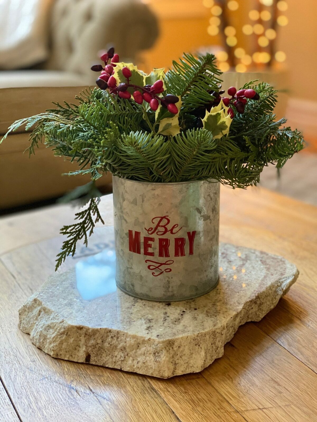 Christmas flowers in a vase.