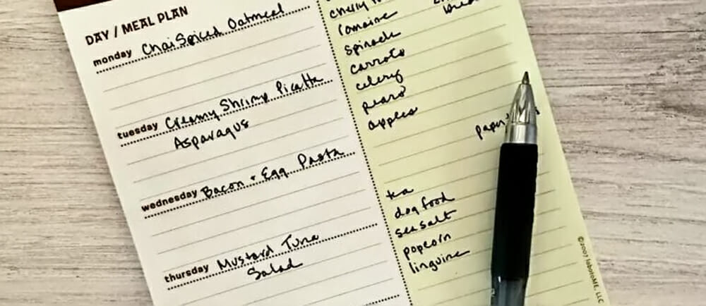 weekly menu planning