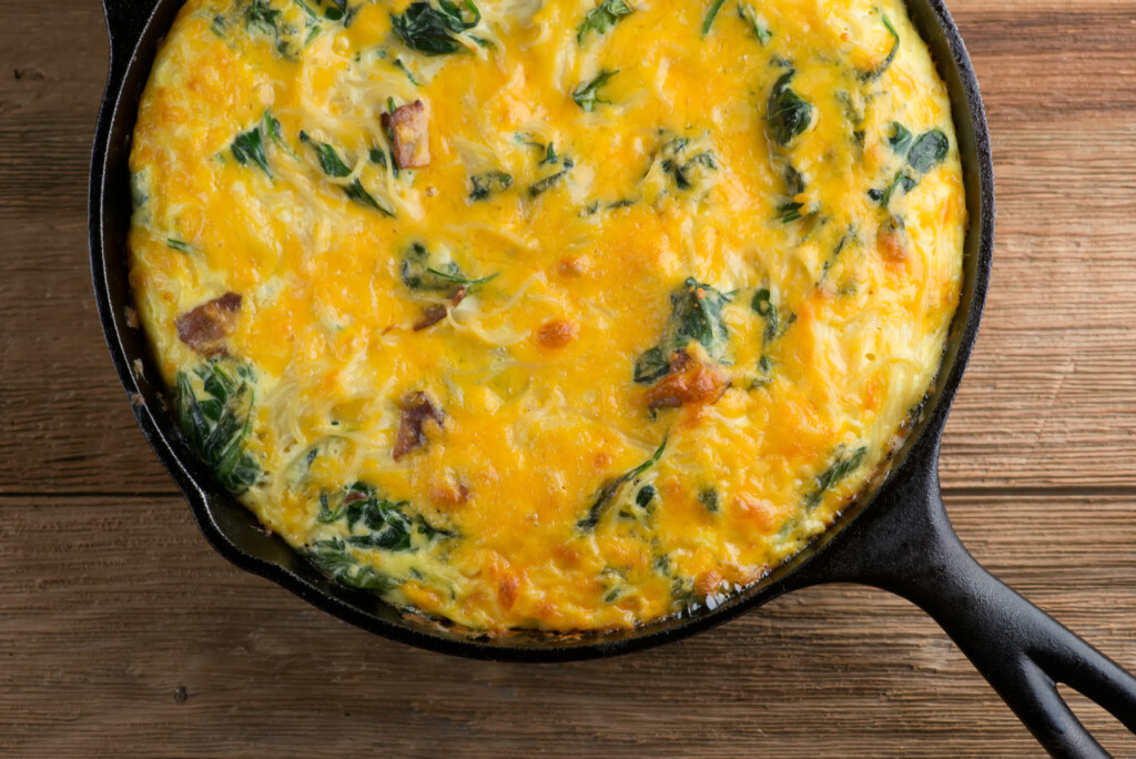 Cheesy Bacon Pasta Frittata