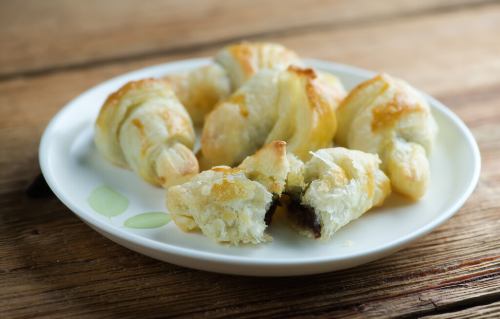 baby chocolate croissants