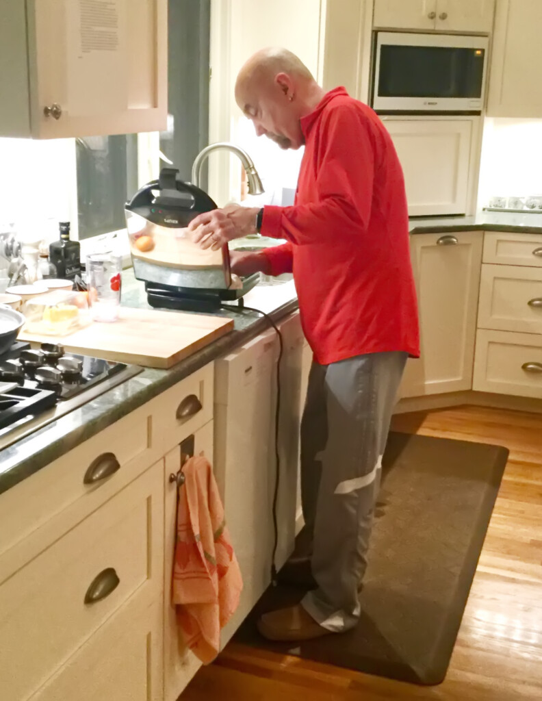 cleaning the waffle iron