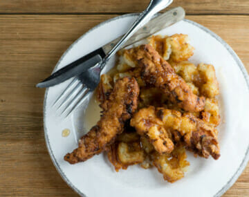 chicken and Tater Tot waffles