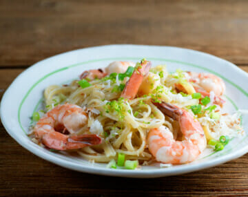 easy toasted coconut shrimp pasta