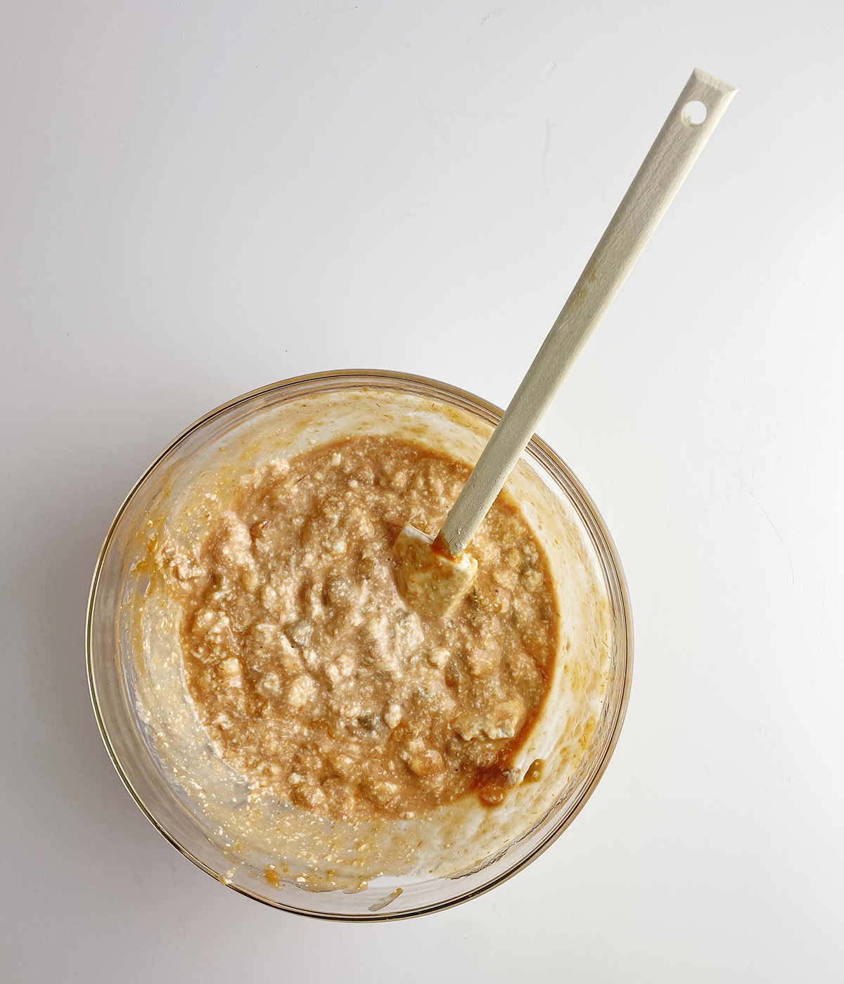 Cream cheese salsa mixture in a bowl.