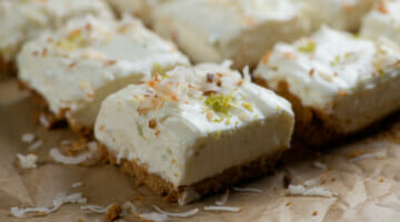 easy lime coconut cheesecake squares