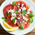 easy summer tomato salad with feta and herbs