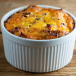 easy cheesy bacon bread pudding