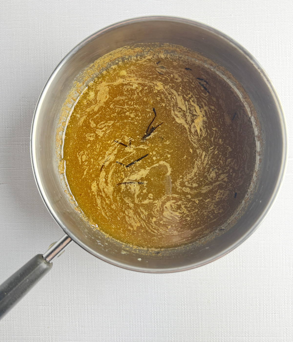 Butter sauce in a pot.