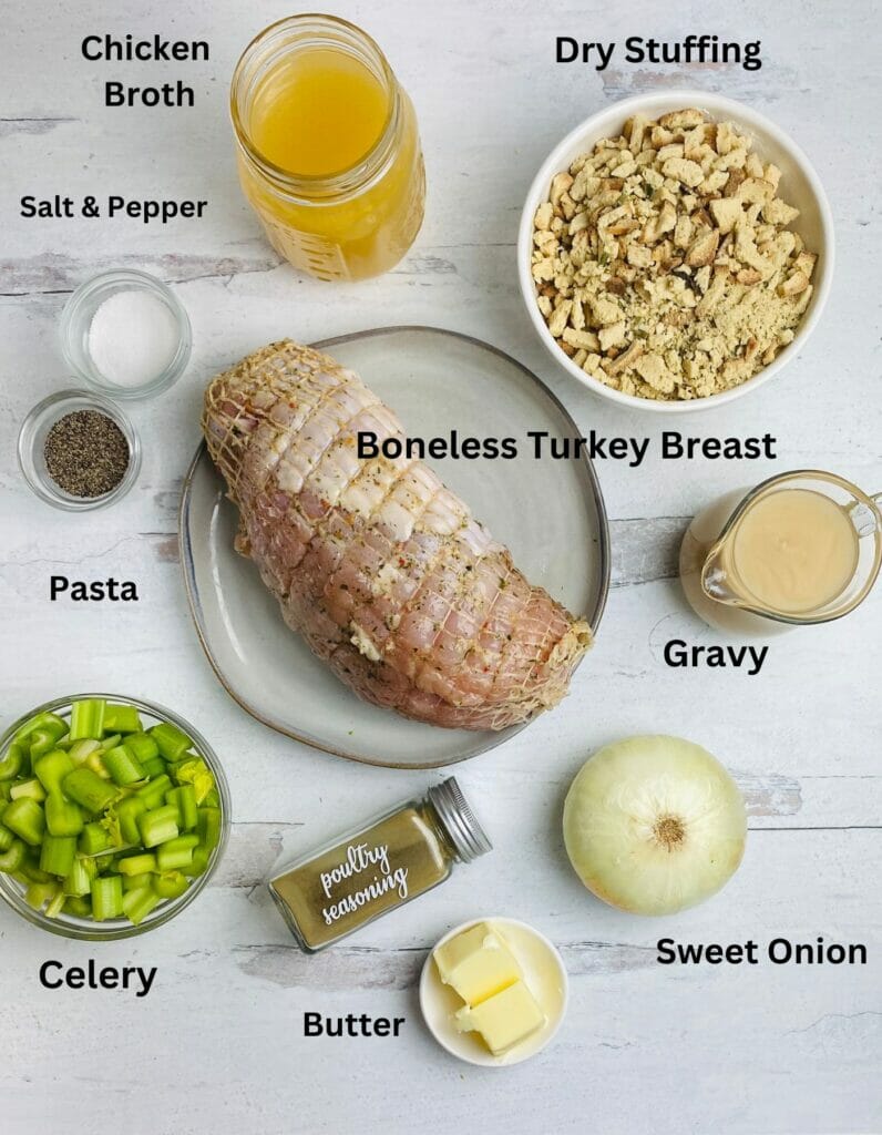 Slow Cooker Turkey and stuffing Ingredients