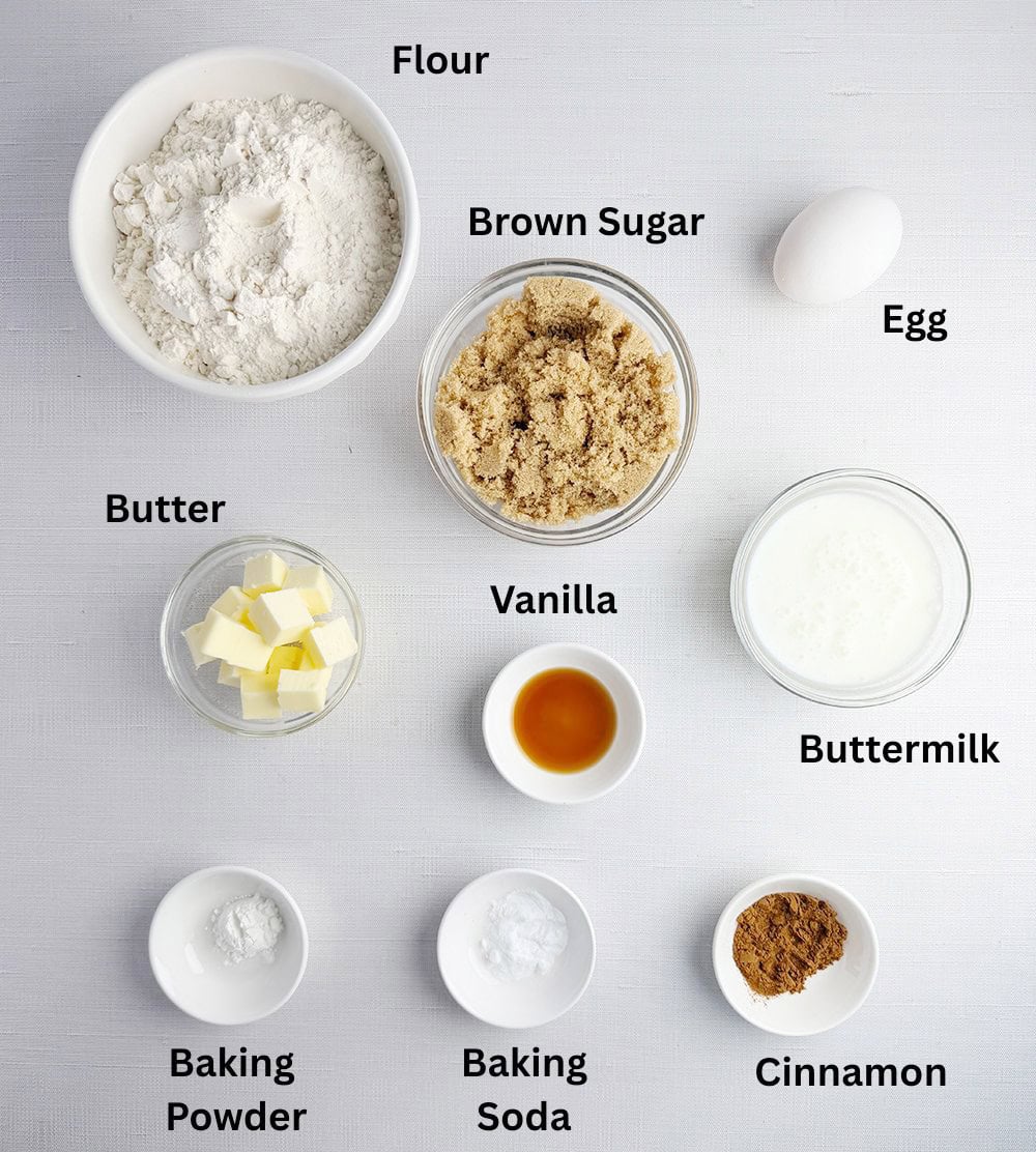 Ingredients for Cinnamon Sugar Snack Cake. - 1