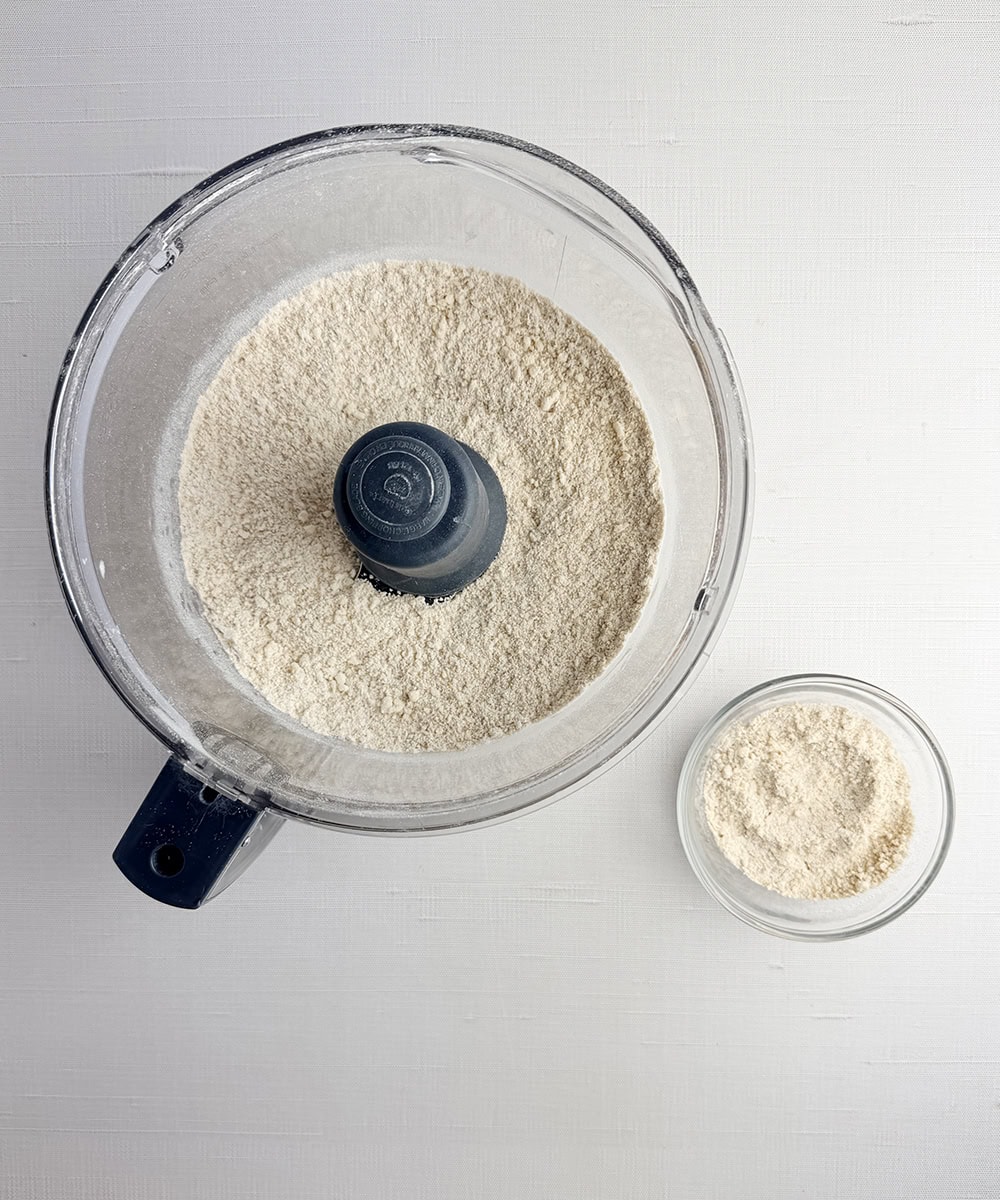 Streusal topping in a food processer.