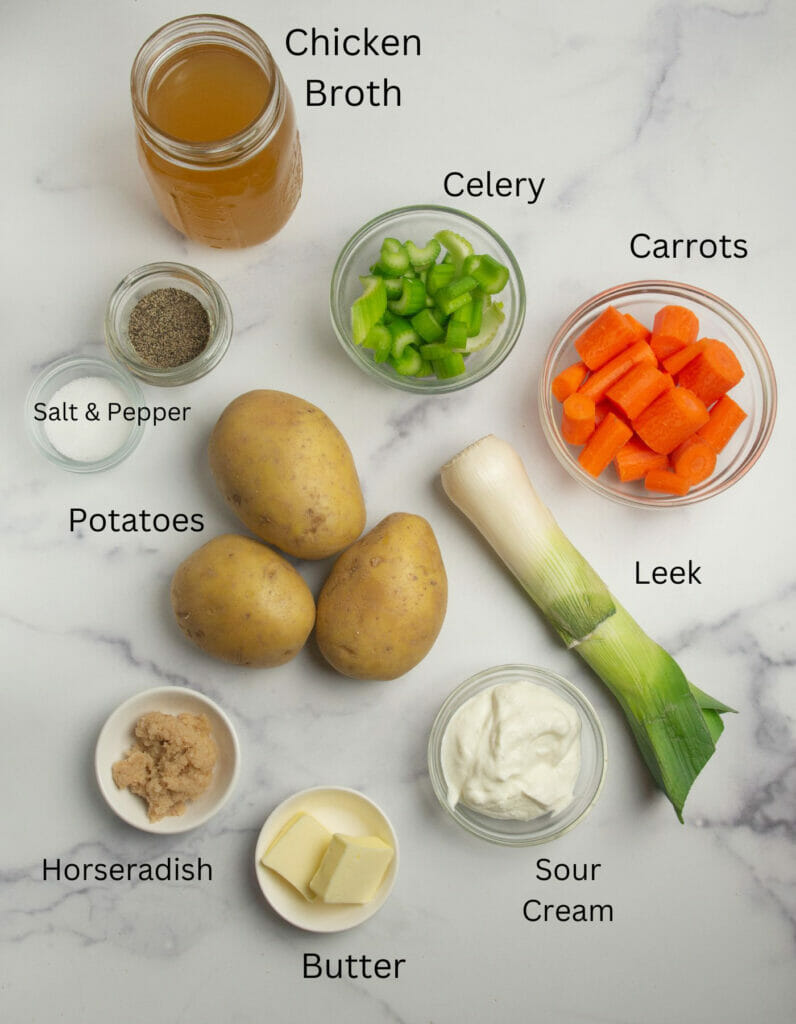Winter Vegetable Soup ingredients