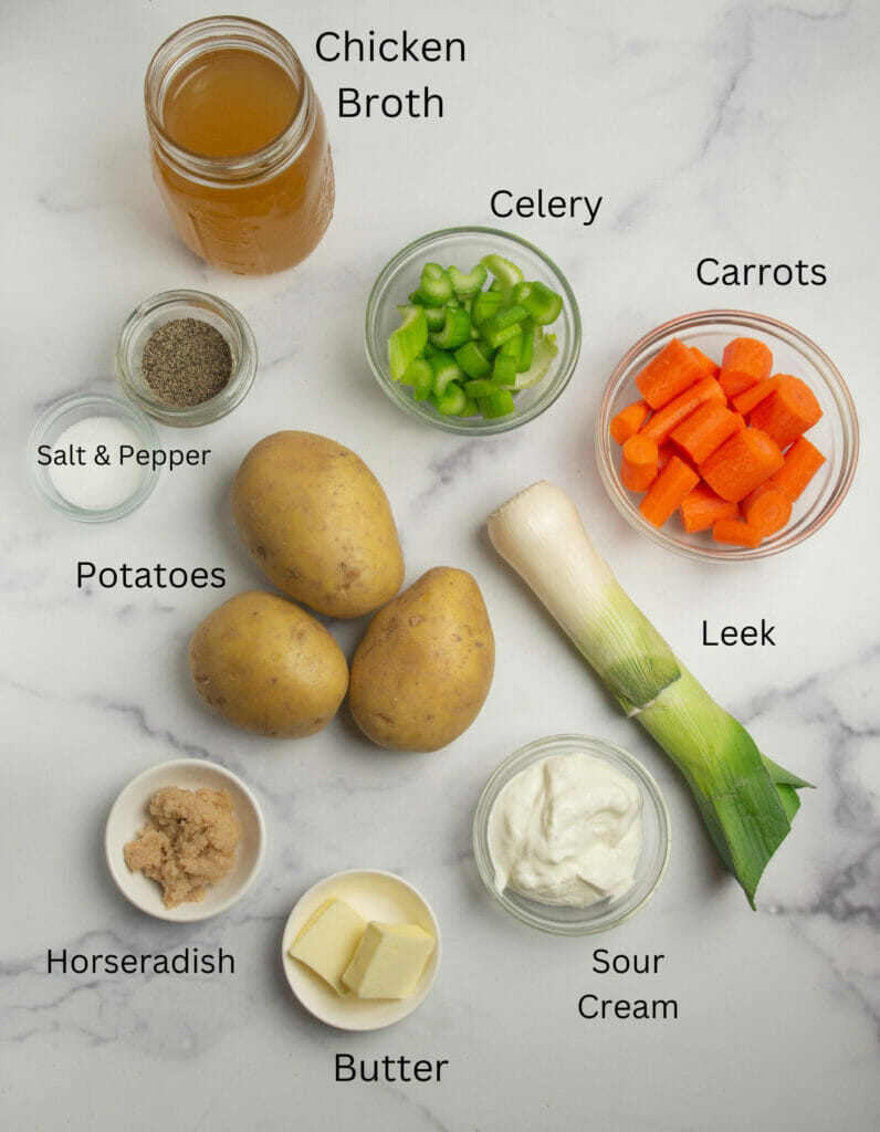 Winter Vegetable Soup ingredients.