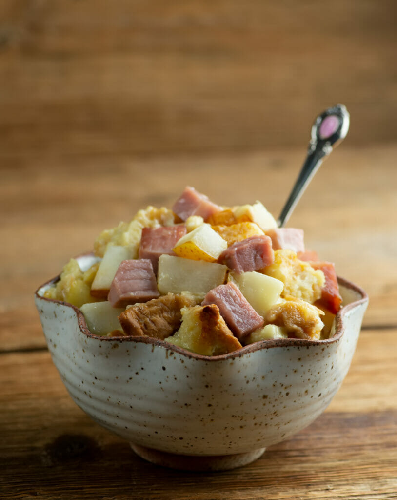 Ham Brie and Pear casserole