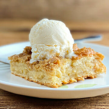 Easy cream cheese coffee cake on a plate.