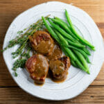 Pork Medallions with Buttered Mustard Sauce