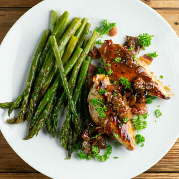 chicken with bourbon bacon sauce