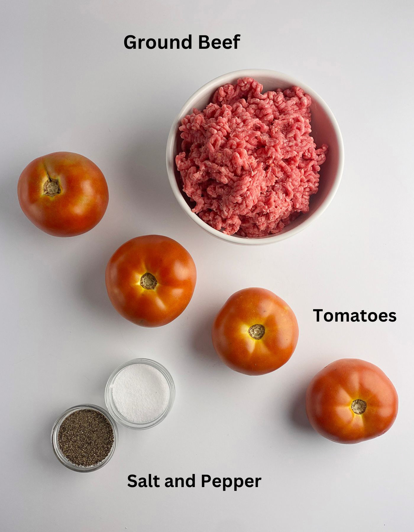 Tomato bun burger ingredients.