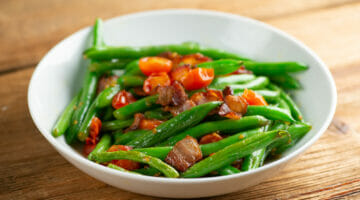 easy tomato bacon green beans