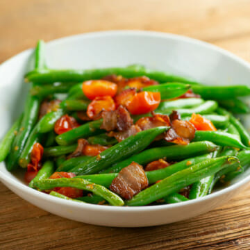 easy tomato bacon green beans