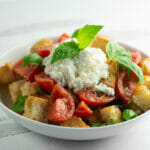 easy ricotta panzanella salad