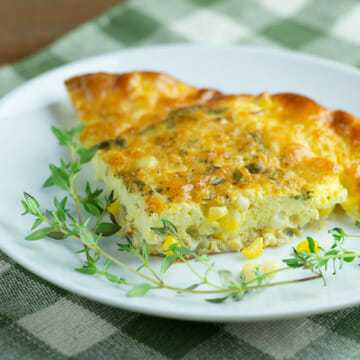 Crustless Corn and Honey Quiche