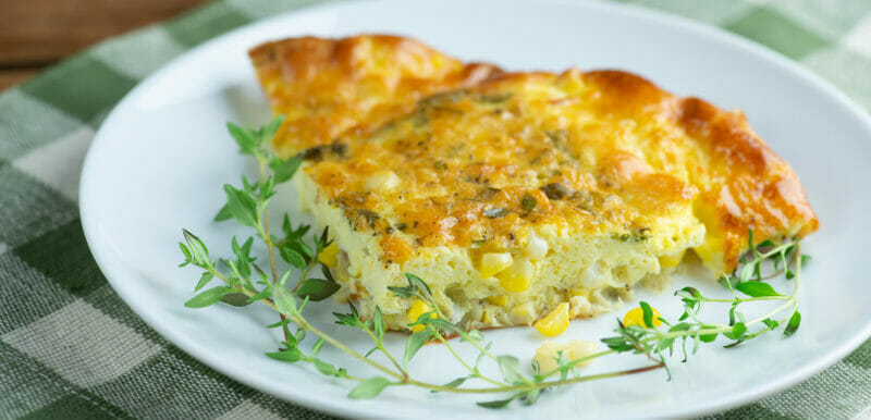 Crustless Corn and Honey Quiche