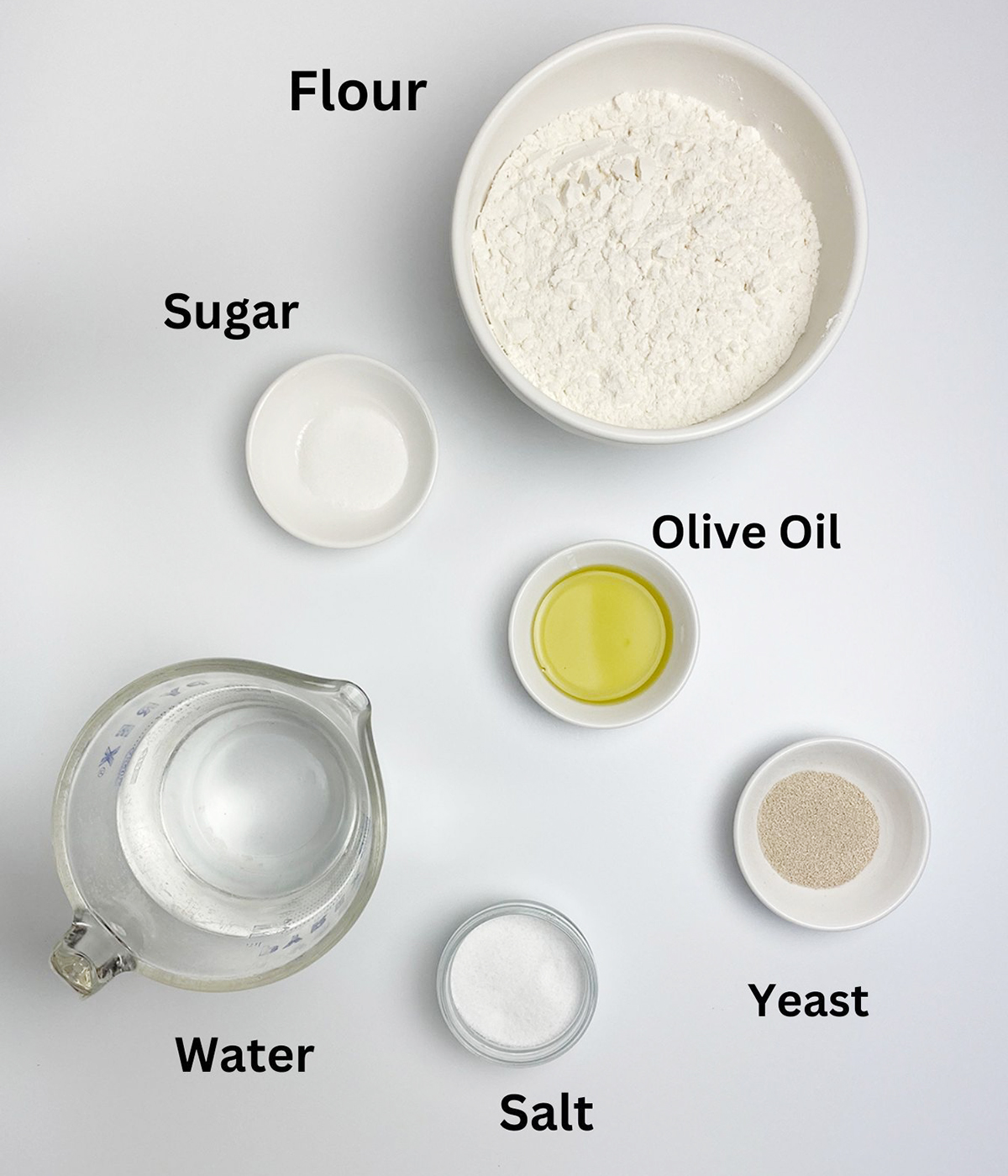 Ingredients for easy grilled flatbread.