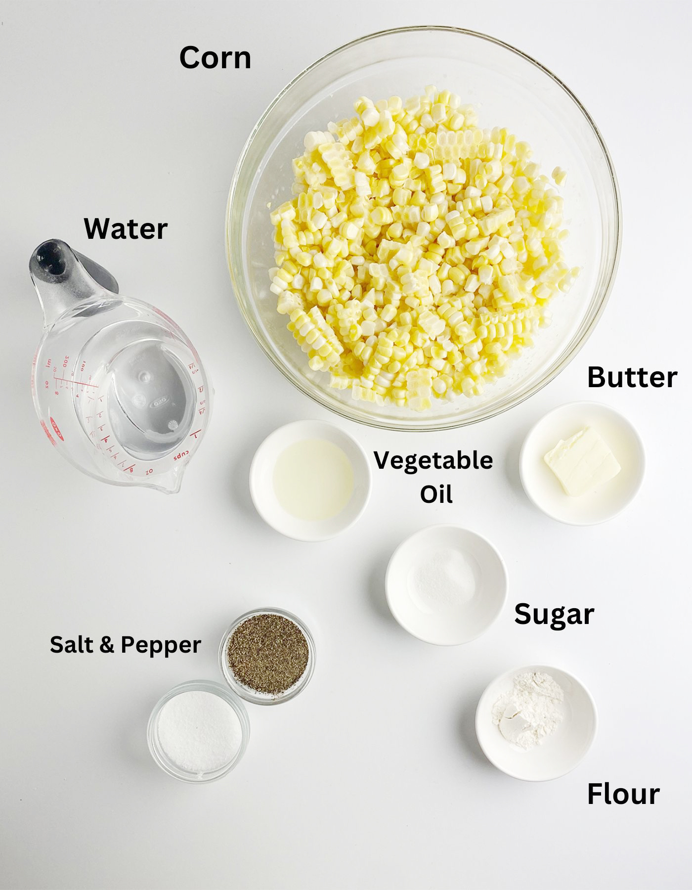 Ingredients needed for skillet corn.