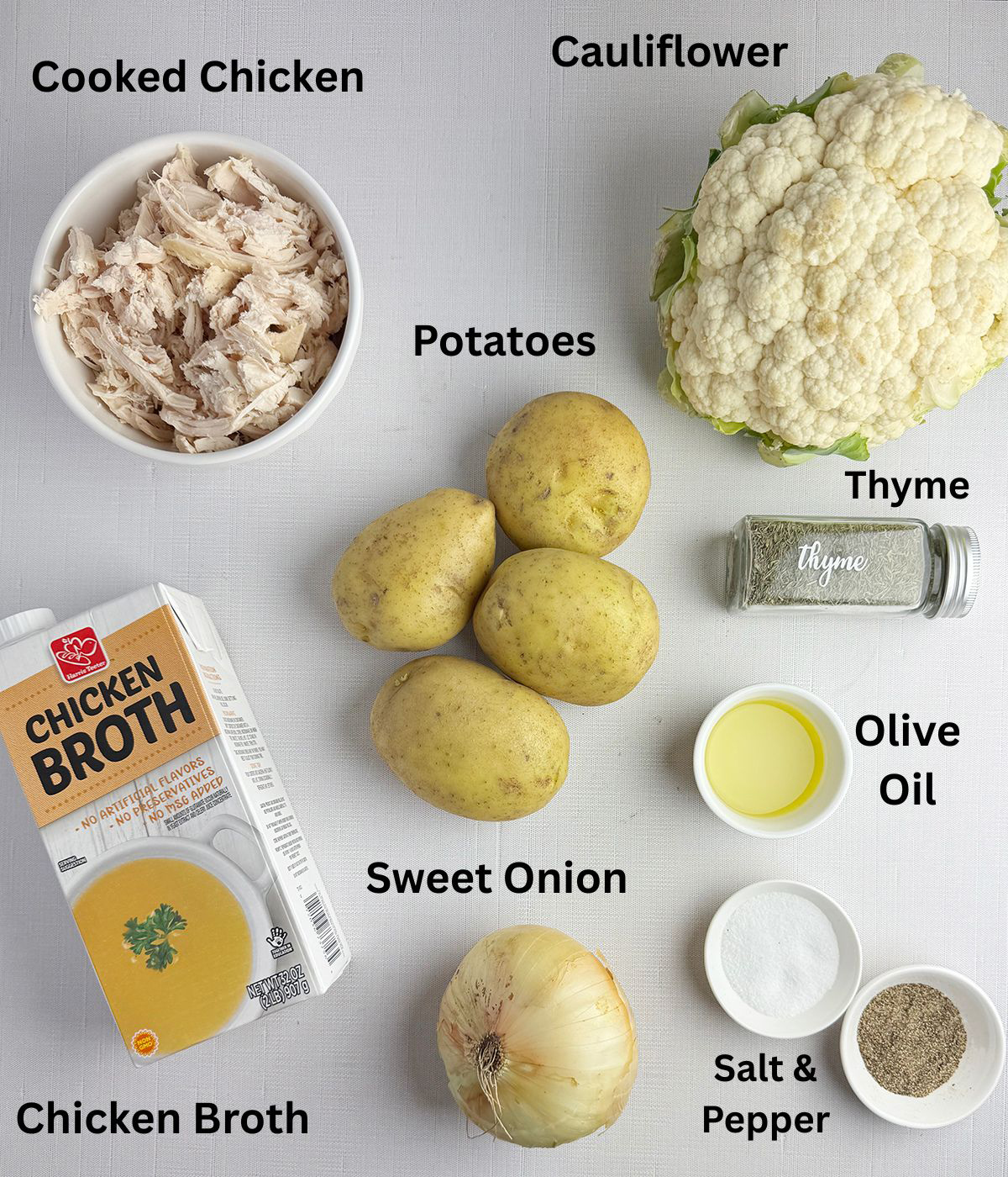 Hearty Chicken Cauliflower Soup Ingredients