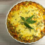 Butternut oven frittata on a counter.