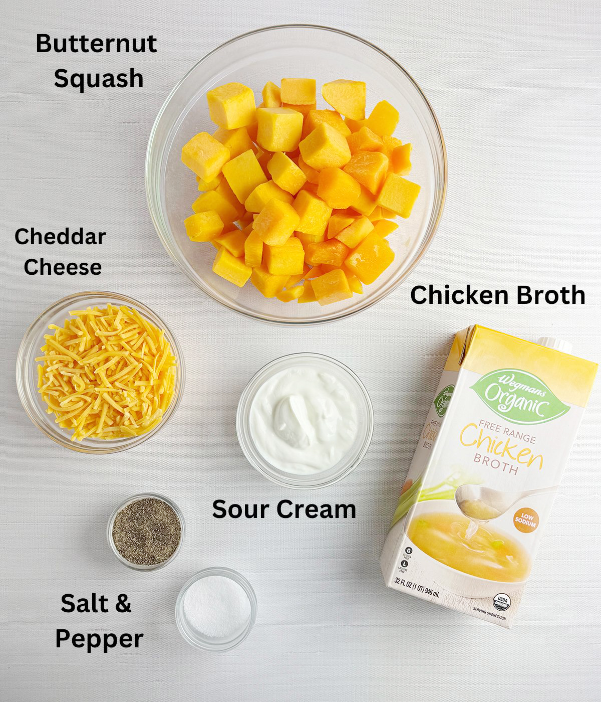 Butternut Squash Soup Ingredients on a counter.