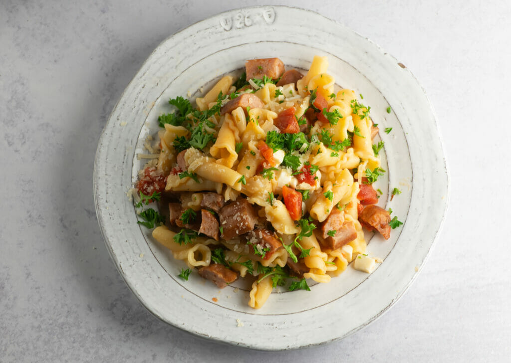 Pasta with Tomato Sausage Sauce Recipe
