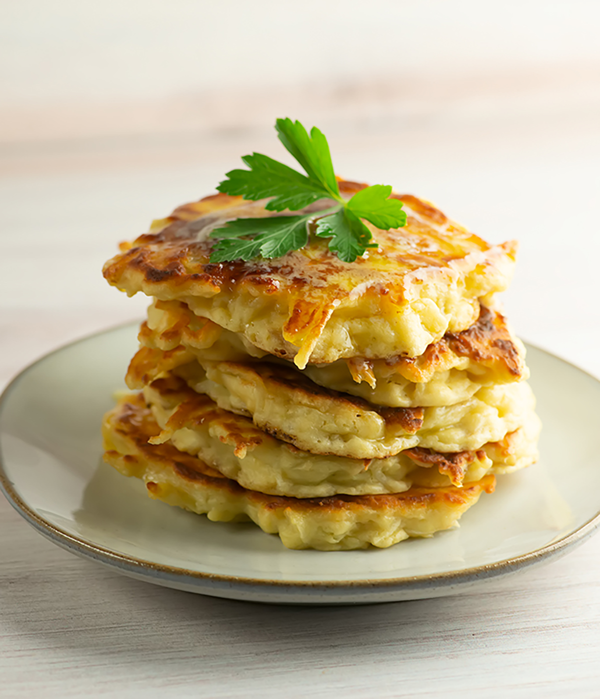 Boxty Potatoes in a stack on a plate.