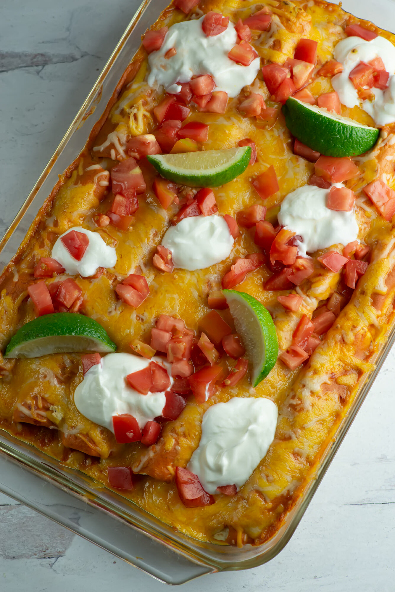 Creamy Chicken Enchilada Casserole Framed Cooks