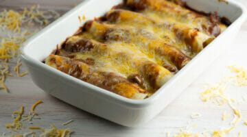 Chili Dog Casserole in White Pan