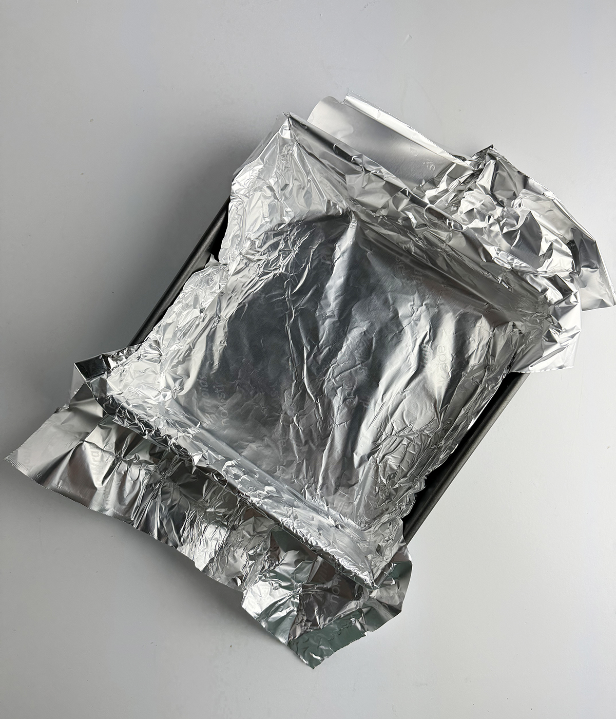 Foil lined baking pan.