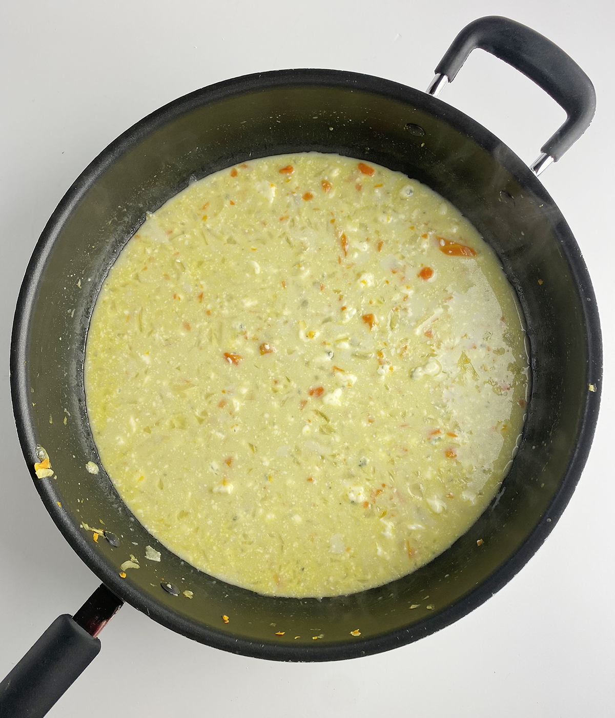 Blue Cheese Sauce in a skillet.