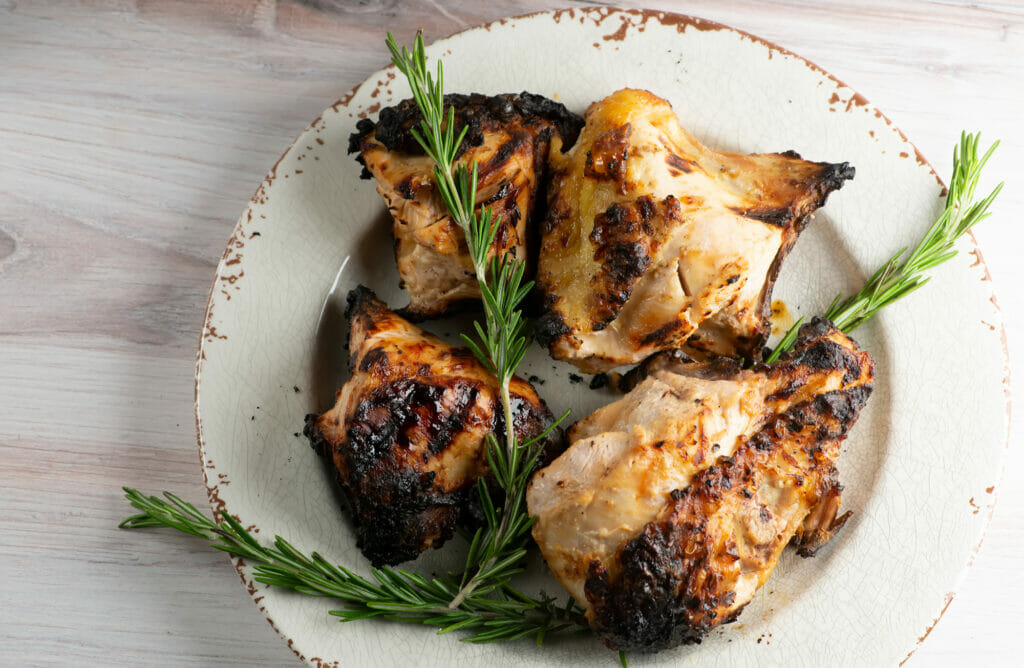 Grilled Buttermilk Rosemary Chicken on a Plate
