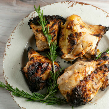 Grilled Buttermilk Rosemary Rooster on a Plate