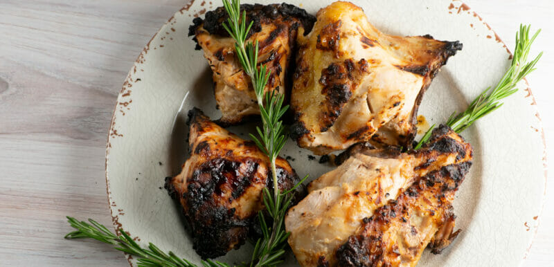 Grilled Buttermilk Rosemary Chicken on a Plate