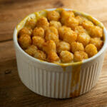 Tater tot shepherd's pie in a casserole.