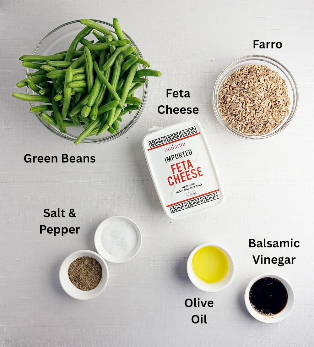 Green Bean Farro Salad Ingredients.