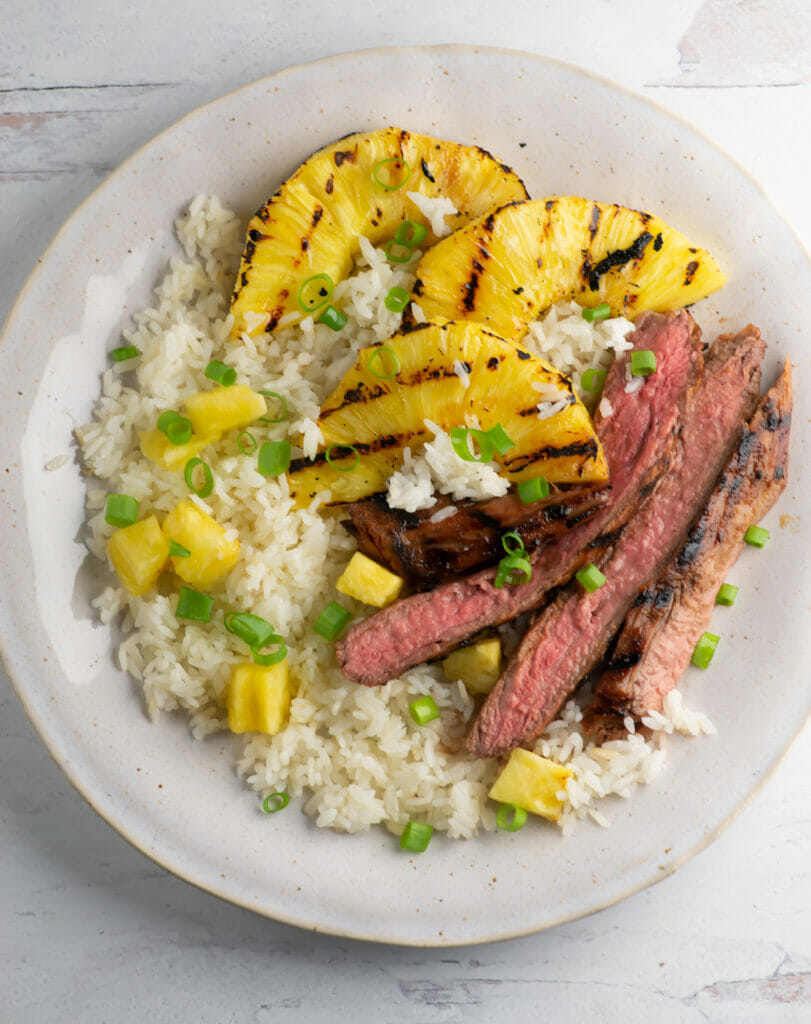 Grilled Pineapple Steak on Plate