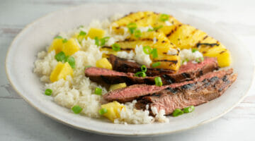 Grilled Pineapple Steak on Plate