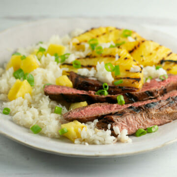 Grilled Pineapple Steak on Plate