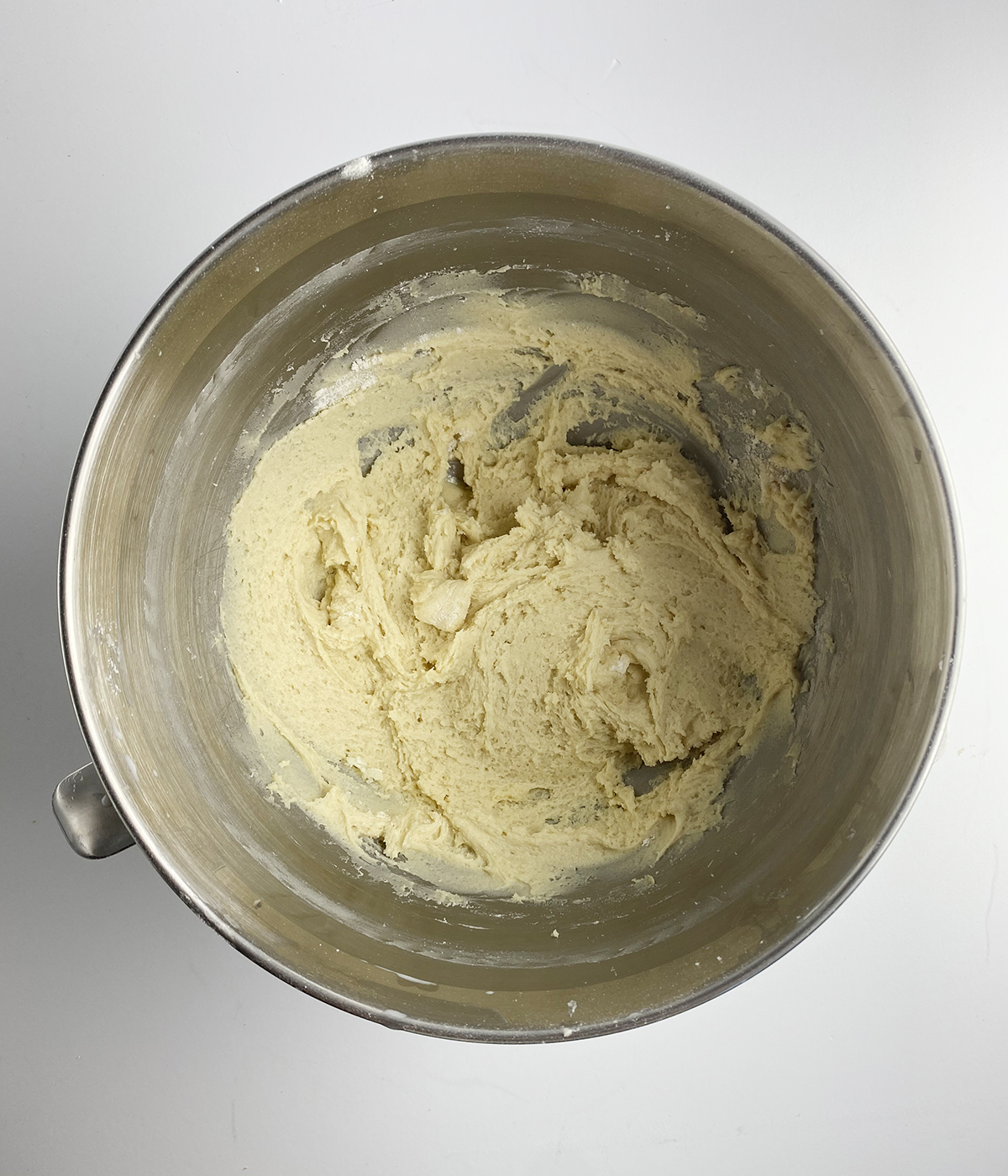 Strawberry bread batter in a mixing bowl.